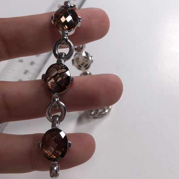 Amber Silver Bracelet. 925 Silver. Made in Italy. - Picture 1 of 5